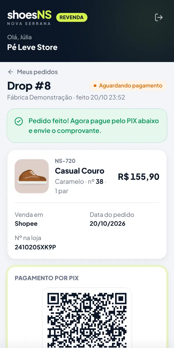 Pagamento por PIX no portal do revendedor